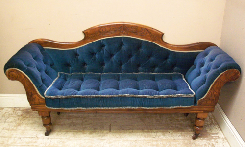 Antique upholstered hall seat